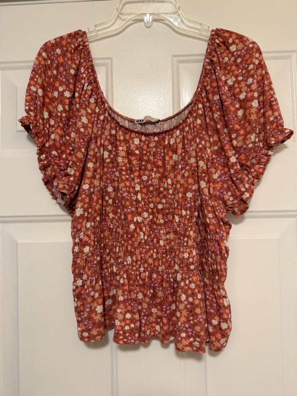 SO Orange Floral Plus Size Top